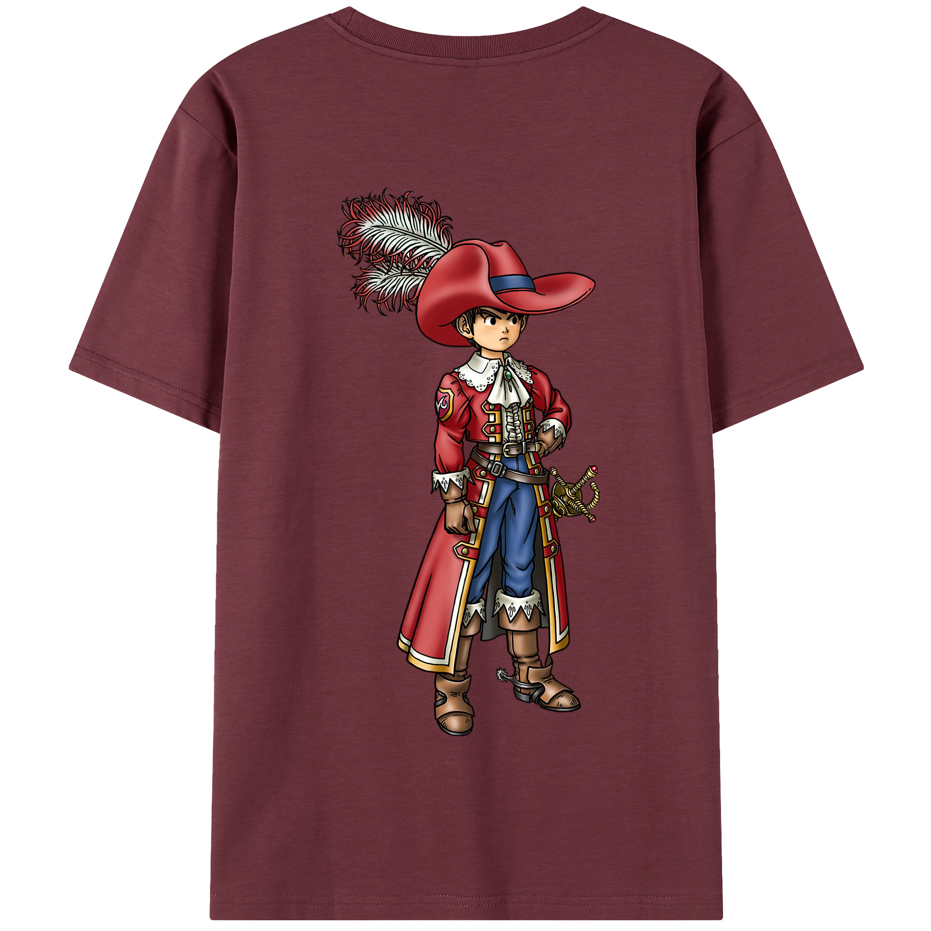 （画像用） ドラゴンクエスト Doragon Kuesuto Dragon Quest 綿100％半袖Tシャツ（背面プリント）